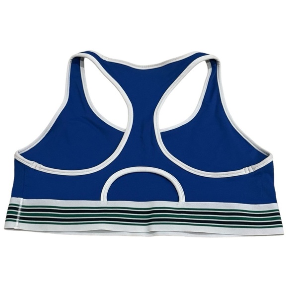 Lacoste X Bandier Stripe Band Racerback Sports Bra Blue and Green Size XL - Picture 5 of 7